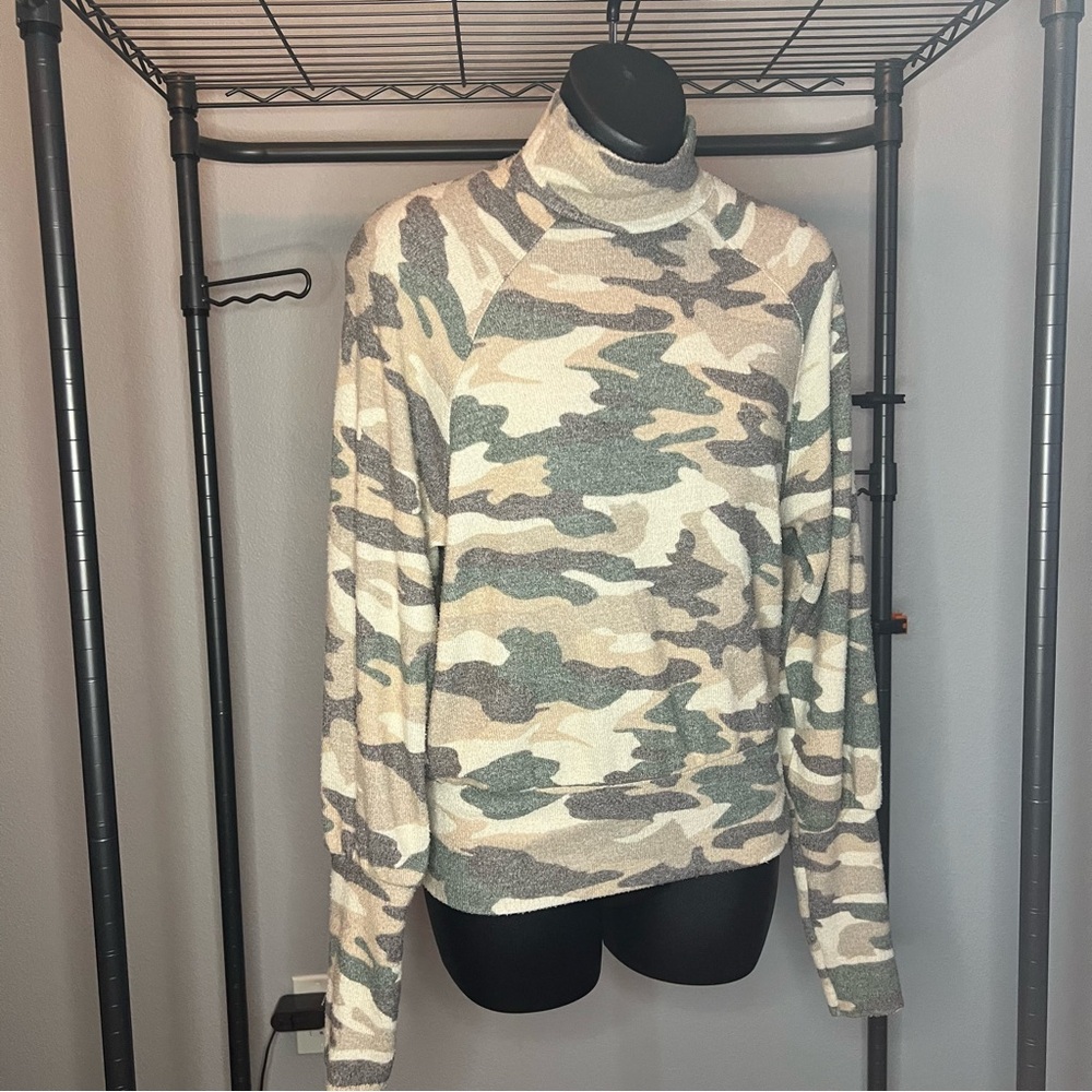 Maeve Camouflage Turtleneck Sweater